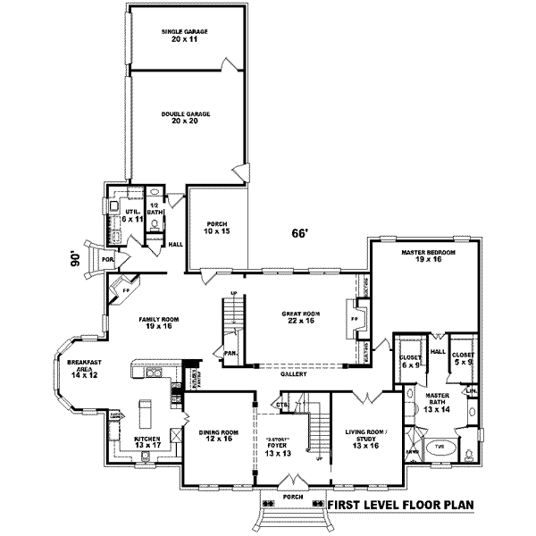 Colonial Floor Plan - Main Floor Plan #81-1624