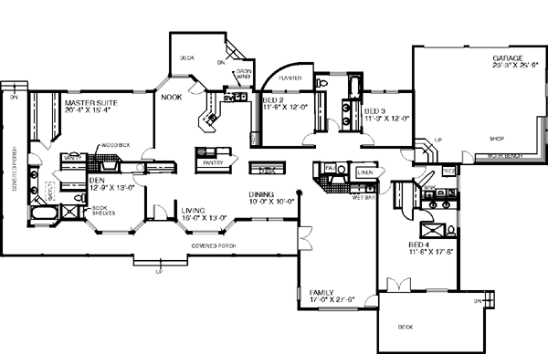 Dream House Plan - Country Floor Plan - Main Floor Plan #60-189