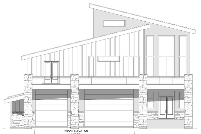 Dream House Plan - Exterior - Front Elevation 3 for Modern House Plan #932-495 - 2 bed, 3 bath