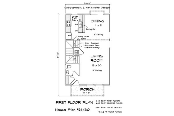 Floor Plan - Main Floor for Cottage House Plan #513-2222 - 3 bed, 2.5 bath