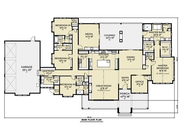 House Blueprint - Farmhouse Floor Plan - Main Floor Plan #1070-269