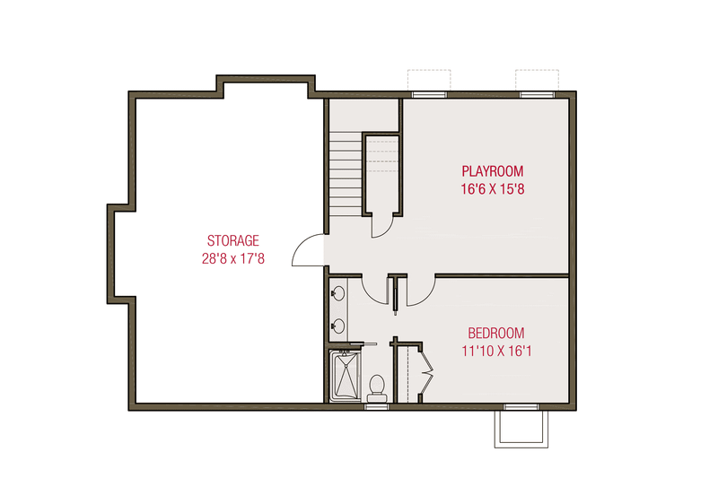 Dream House Plan - Floor Plan - Lower Floor for Craftsman House Plan #461-84 - 4 bed, 3.5 bath