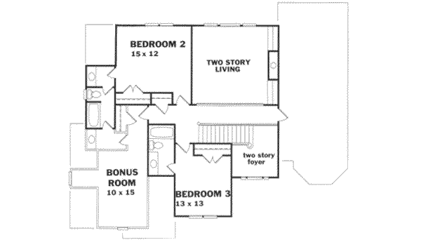 Traditional Floor Plan - Upper Floor Plan #129-125