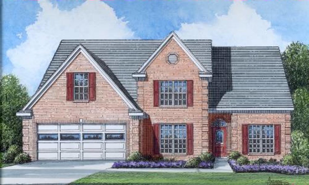 Exterior - Front Elevation 2 for Traditional House Plan #424-97 - 4 bed, 3 bath