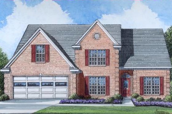 Exterior - Front Elevation for Traditional House Plan #424-97 - 4 bed, 3 bath