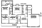 Ranch Style House Plan - 3 Beds 2 Baths 1609 Sq/Ft Plan #34-165 