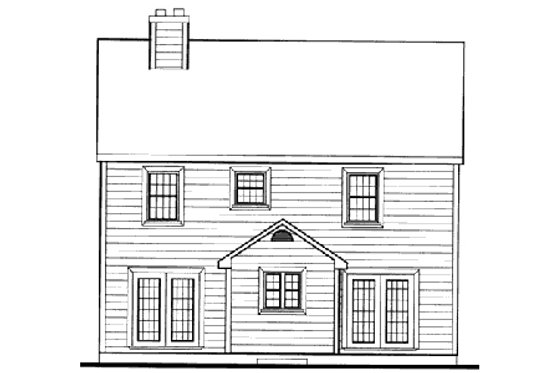 Exterior - Rear Elevation 1 for Country House Plan #3-152 - 4 bed, 2.5 bath