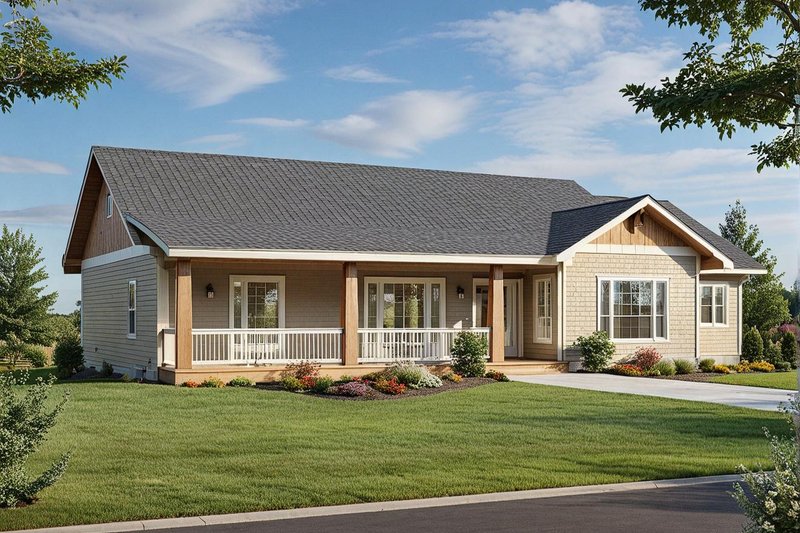 Architectural House Design - Exterior - Front Elevation 2 for Craftsman House Plan #117-1084 - 4 bed, 3.5 bath