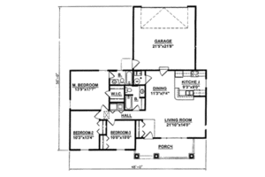 Floor Plan - Main Floor for Cottage House Plan #116-209 - 3 bed, 2 bath