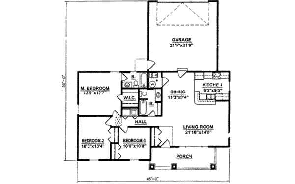 Cottage Floor Plan - Main Floor Plan #116-209