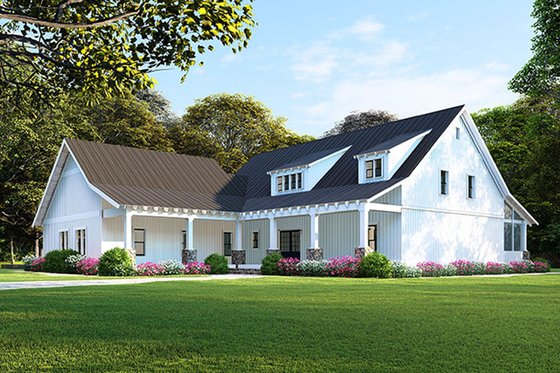 Exterior - Front Elevation 3 for Farmhouse House Plan #923-106 - 5 bed, 3 bath