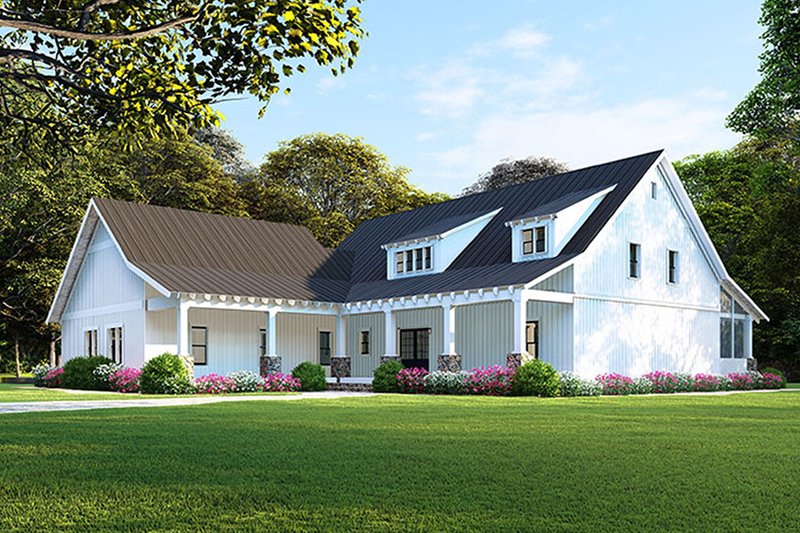 Home Plan - Exterior - Front Elevation 3 for Farmhouse House Plan #923-106 - 5 bed, 3 bath