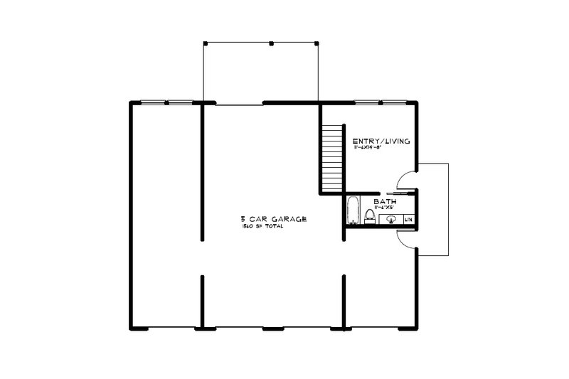 Architectural House Design - Floor Plan - Lower Floor for Barndominium House Plan #515-50 - 1 bed, 2 bath