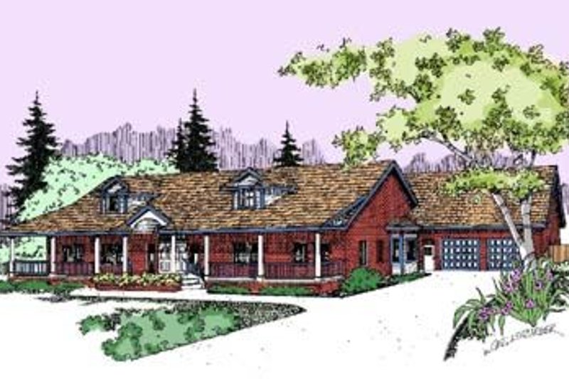 Dream House Plan - Country Exterior - Front Elevation Plan #60-295