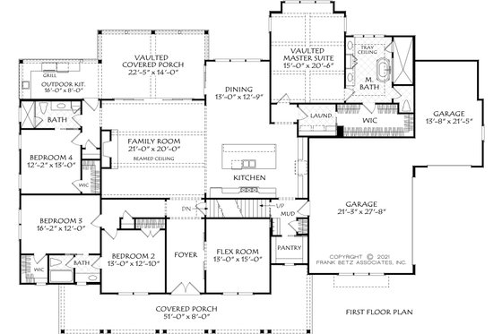 Floor Plan - Main Floor for Ranch House Plan #927-1033 - 4 bed, 3 bath