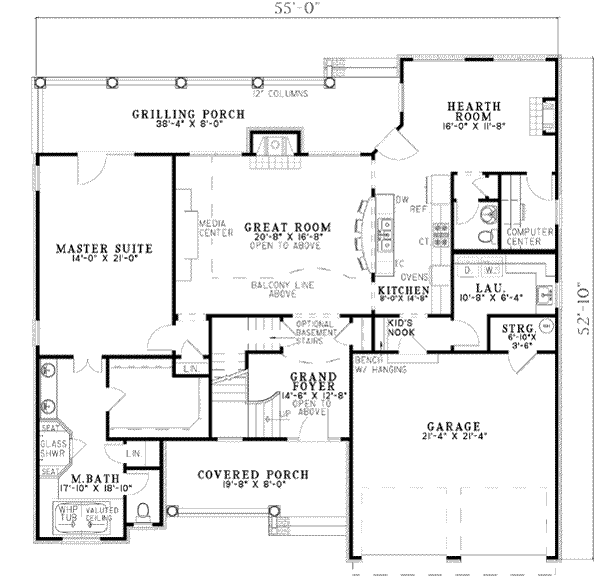 House Design - European Floor Plan - Main Floor Plan #17-2136