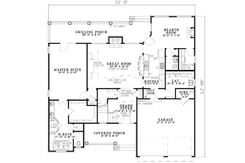 European Style House Plan - 4 Beds 4 Baths 2642 Sq/Ft Plan #17-2136 ...