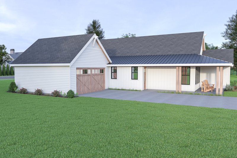 House Blueprint - Photo 1 for Craftsman House Plan #1070-90 - 3 bed, 2 bath