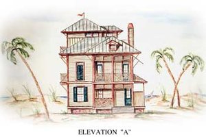 Beach Exterior - Front Elevation Plan #54-115