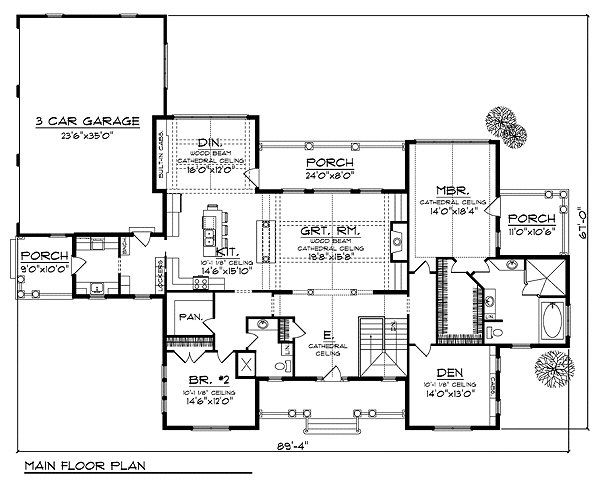 Dream House Plan - Traditional Floor Plan - Main Floor Plan #70-854