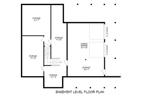 Floor Plan - Lower Floor for Southern House Plan #932-882 - 3 bed, 2.5 bath
