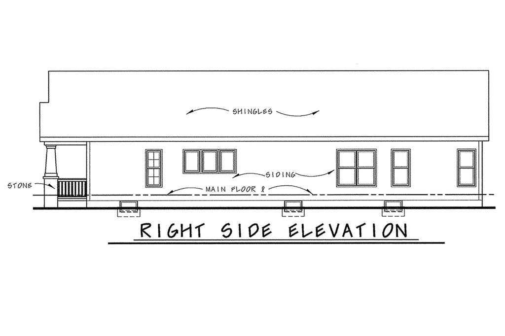 Exterior - Front Elevation 7 for Bungalow House Plan #20-2139 - 2 bed, 2 bath