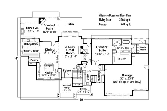 Floor Plan - Other Floor for Craftsman House Plan #124-1229 - 3 bed, 2.5 bath