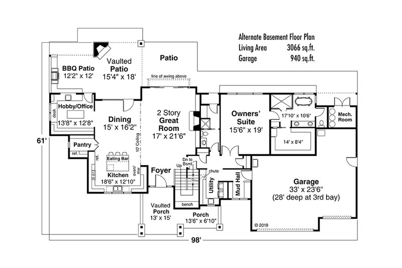 Architectural House Design - Floor Plan - Other Floor for Craftsman House Plan #124-1229 - 3 bed, 2.5 bath