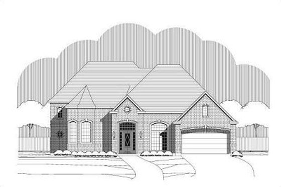 Exterior - Front Elevation for European House Plan #411-810 - 5 bed, 3.5 bath