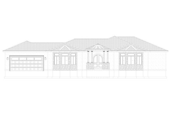 Exterior - Front Elevation 6 for Mediterranean House Plan #1060-255 - 3 bed, 2.5 bath