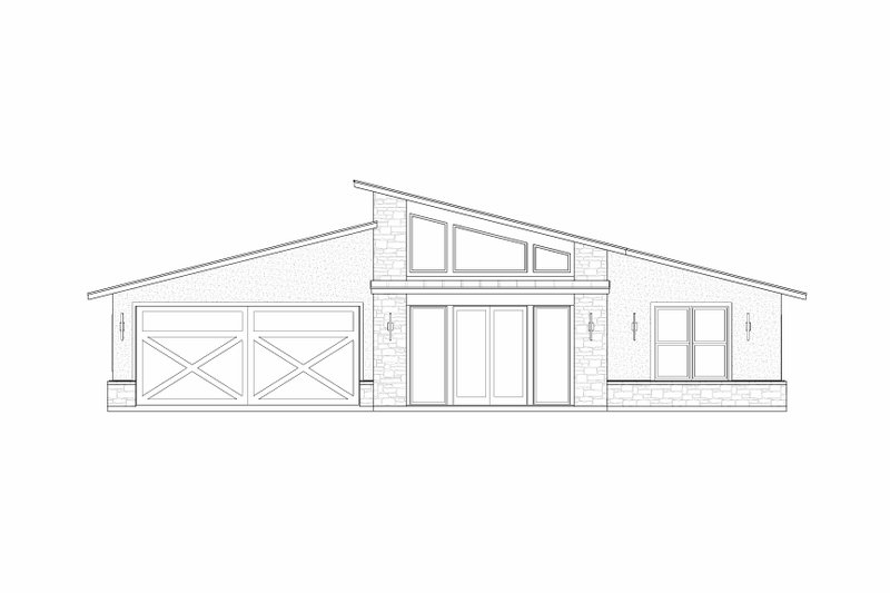 Dream House Plan - Exterior - Front Elevation 4 for Modern House Plan #1096-101 - 4 bed, 3 bath