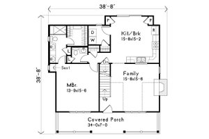 Floor Plan - Main Floor for Country House Plan #22-582 - 3 bed, 2.5 bath