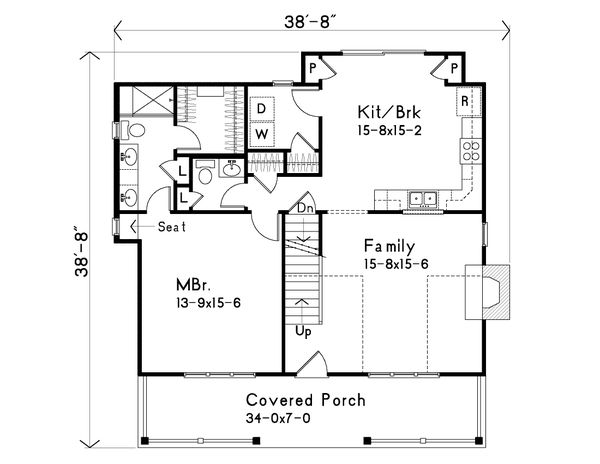 House Blueprint - Country Floor Plan - Main Floor Plan #22-582
