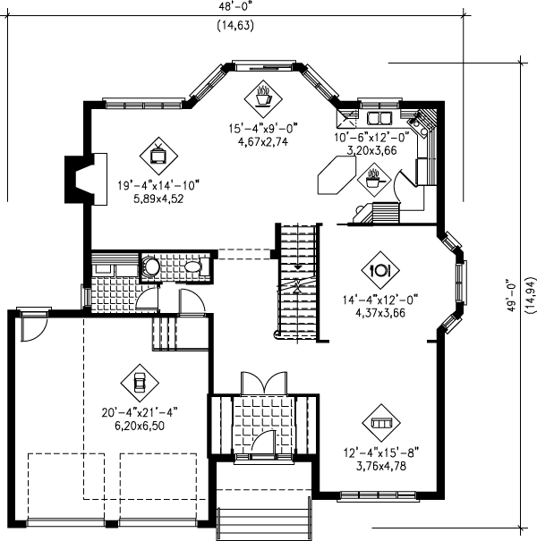 European Floor Plan - Main Floor Plan #25-260