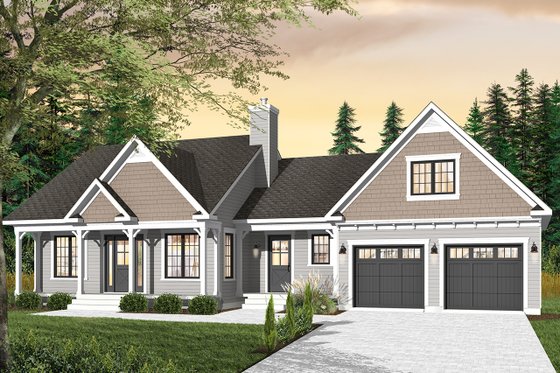 Exterior - Front Elevation 6 for Country House Plan #23-2463 - 3 bed, 2 bath