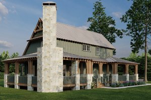 Exterior - Rear Elevation 1 for Country House Plan #17-2434 - 3 bed, 2 bath