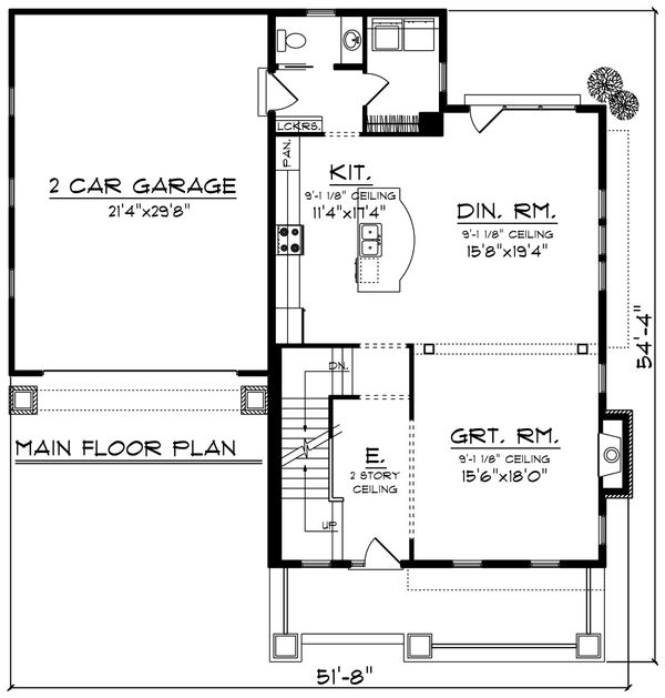 Architectural House Design - Traditional Floor Plan - Main Floor Plan #70-1199