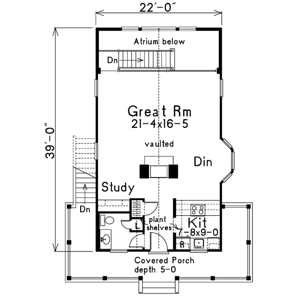 House Design - Cottage Floor Plan - Main Floor Plan #57-164