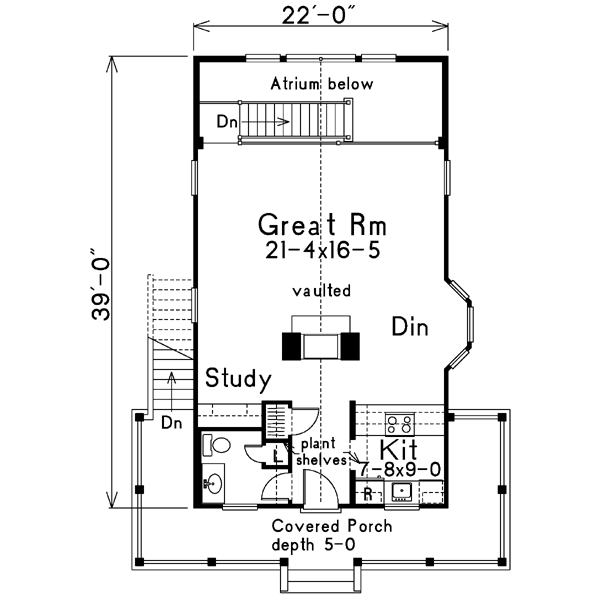 Architectural House Design - Cottage Floor Plan - Main Floor Plan #57-164