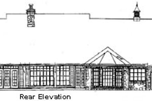 Exterior - Rear Elevation for Country House Plan #310-555 - 4 bed, 4.5 bath