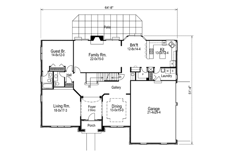 Dream House Plan - Floor Plan - Main Floor for Colonial House Plan #57-292 - 6 bed, 4.5 bath