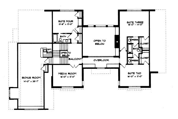 House Plan Design - European Floor Plan - Upper Floor Plan #413-834