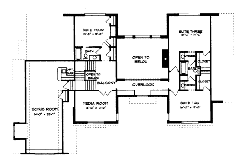 Home Plan - Floor Plan - Upper Floor for European House Plan #413-834 - 5 bed, 4 bath