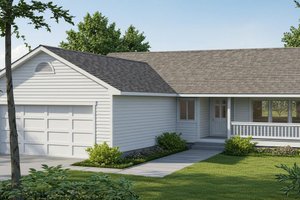 Ranch Exterior - Front Elevation Plan #91-103