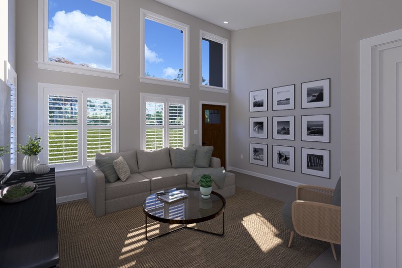 House Plan Design - Interior - Family Room 2 for Modern House Plan #1060-324 - 2 bed, 1 bath