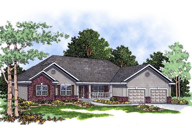 Dream House Plan - Exterior - Front Elevation for Traditional House Plan #70-243 - 3 bed, 2.5 bath