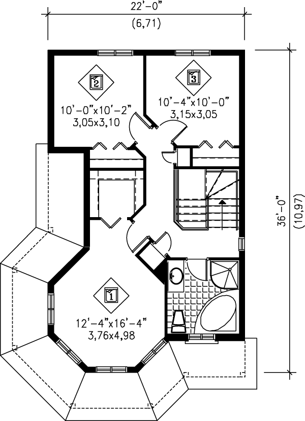 Victorian Floor Plan - Upper Floor Plan #25-2028