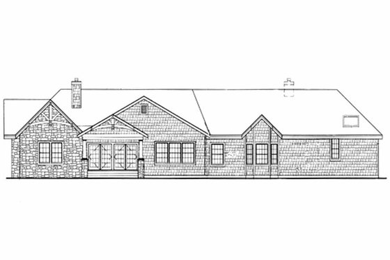 Exterior - Rear Elevation for Craftsman House Plan #456-22 - 3 bed, 2.5 bath