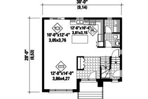 Floor Plan - Main Floor for Contemporary House Plan #25-4278 - 3 bed, 1 bath
