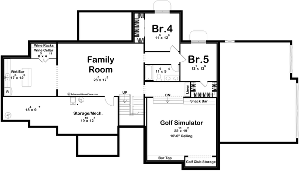 Architectural House Design - Floor Plan - Lower Floor for Modern House Plan #455-823 - 3 bed, 2.5 bath